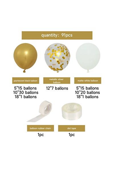 Choice As shown 91 91pcs White Gold Balloon Garland Arch Kit Wedding Birthday...