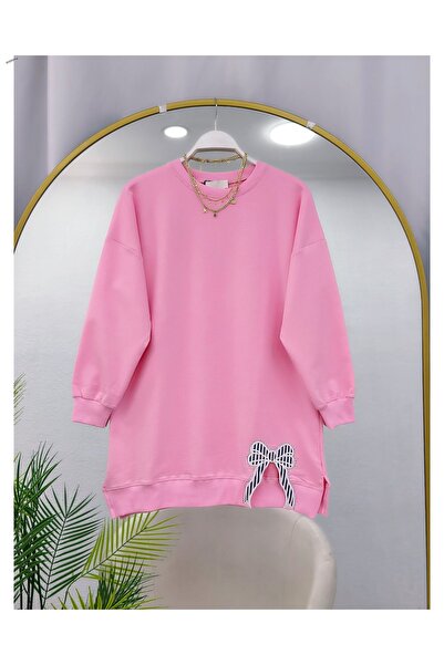 YEDİLALE Bow Detail Zero Neck Combed Cotton Tunic