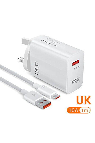Choice8 شاحن USB بتقنية GaN بقوة 120 واط مع كابل 10 أمبير، شحن سريع 3.0، قابس...