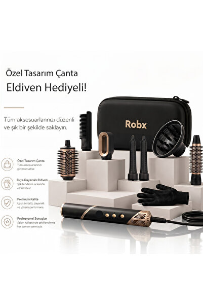 ROBX 7 IN1 838I Multi-styler Hava Üfleme Saç Şekillendirme ve Kurutma Led İYO...