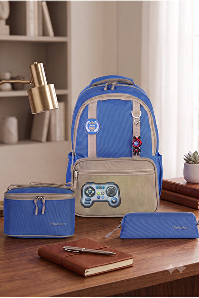 Relaxion Set of 3 Children's Primary School Bags with Pen Holder and Lunch Ba...