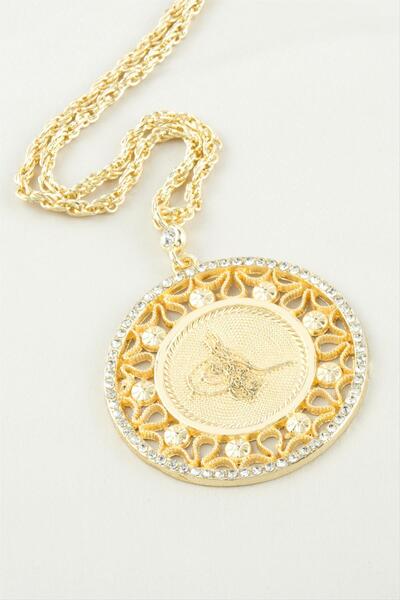 ZERO LAND Semeglbl Tuğra Stone (175044) Pendant with Stone - Yellow