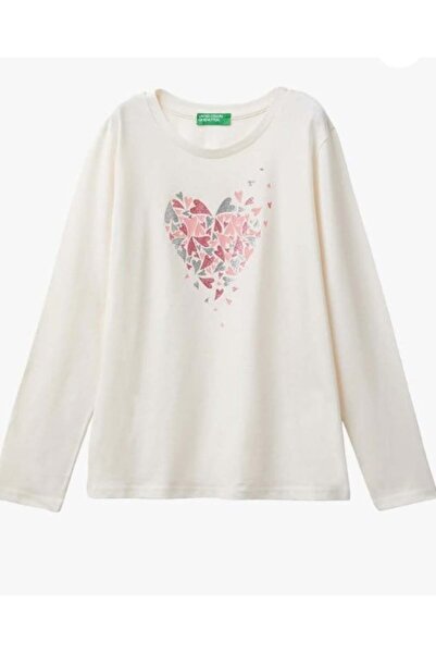 United Colors of Benetton Girls' Sequin Printed Benetton Long T-Shirt Gkb1035