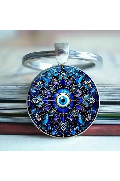 Choice4 No. 4 1pc Religious Evil Eye Keychain Blue Turkish Evil Eye Lucky Key...