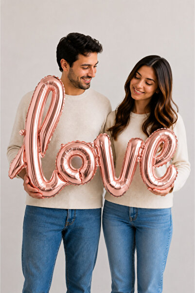 Baloncu Dede Love Rose Gold Helium Balloon Romantic Celebration Decoration Ba...