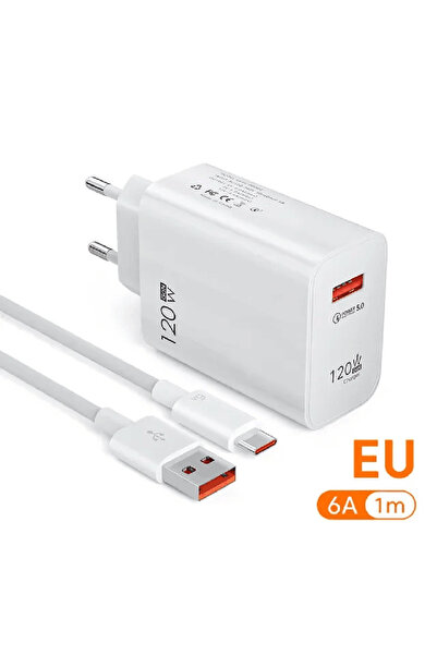 Choice EU Plug 6A Cable 120W GaN USB Charger QC 3.0 EU/US Plug Phone Charger ...