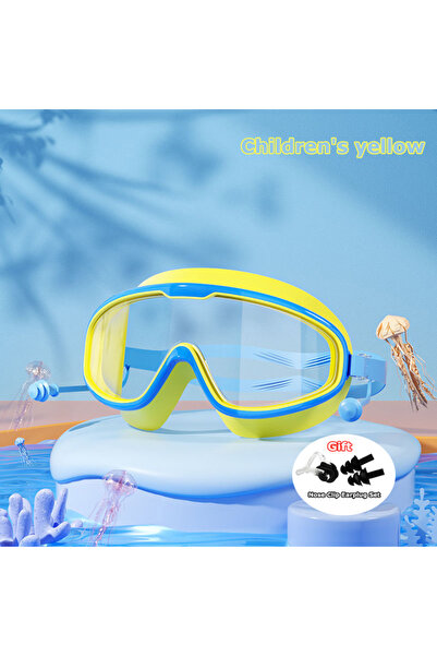 Choice6 Children yellow 2025 Large Frame Swimming Goggles for Adults Kids Hig...