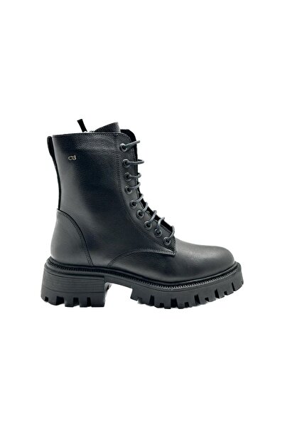 Castle Black Yldz-23781-1 Women's Genuine Leather Boots Black