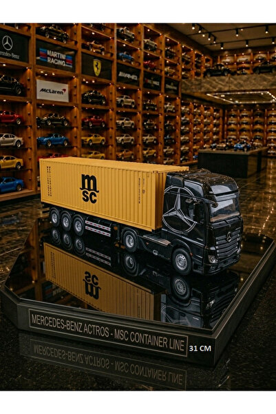 OYUNCAKSAHİLİ Mercedes Actros Scania Tır Metal Diecast 31 cm Konteyner Taşıyıcı Demir Koleksiyon Model Işık Ses Far Efektli Yedek Lastik