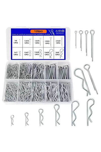 Choice 120pcs 120pcs Cotter Pins Assortment Kit, Zinc Plated Steel Cotter Pin...
