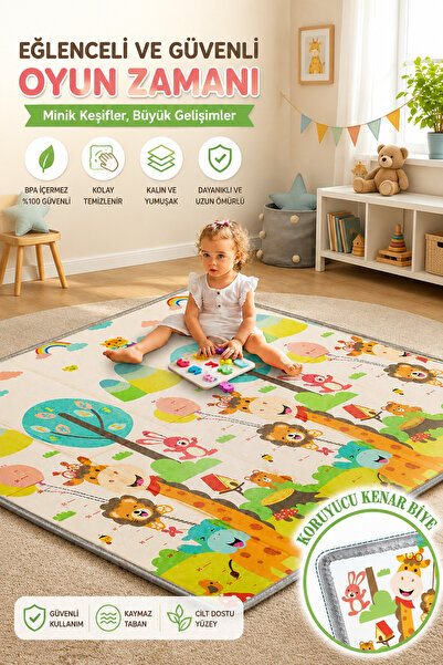 İnfant Hobby Best Friends Premium Katlanabilir Oyun Matı Oyun Halısı (ÖZEL KO...