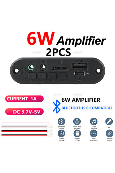 Choice 2PCS 2PCS 2x3W Bluetooth 5.0 Amplifier Board with Case, USB Powered MP...