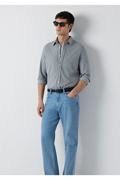 Mavi Çizgili Gömlek Slim Fit / Dar Kesim 0211404-91730