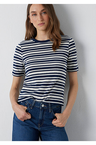 Mavi Striped Navy Blue T-Shirt Slim Fit / Narrow Fit 1614213-85448