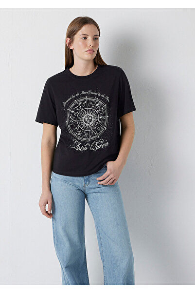 Mavi Astrology Printed Black T-Shirt Regular Fit / Normal Cut 1614167-900