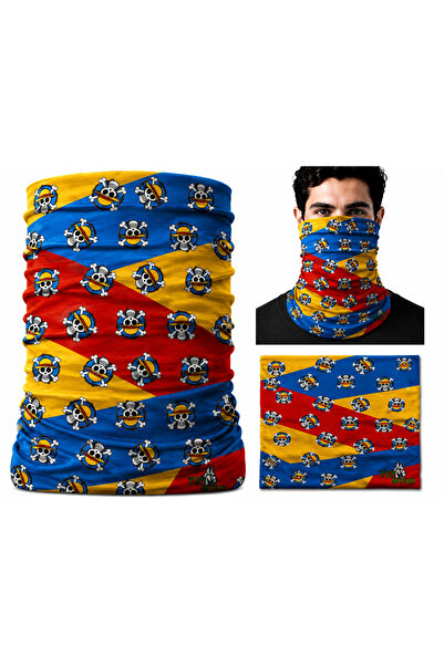 FG KONNİCHİWA One Piece Printed Bandana Anime Face Mask and Neck Gaiter and D...