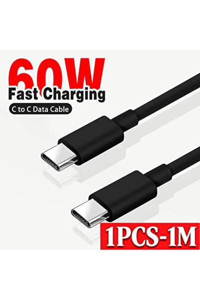 Choice1 كابل USB-C إلى USB-C بطول 1 متر، 5 قطع، 60 واط، للشحن السريع ونقل الب...
