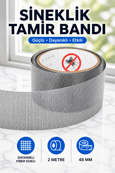 Genel Markalar Yapışkanlı Sineklik Yaması Tülü Tamir Bandı Bantı Delik Fiber ...