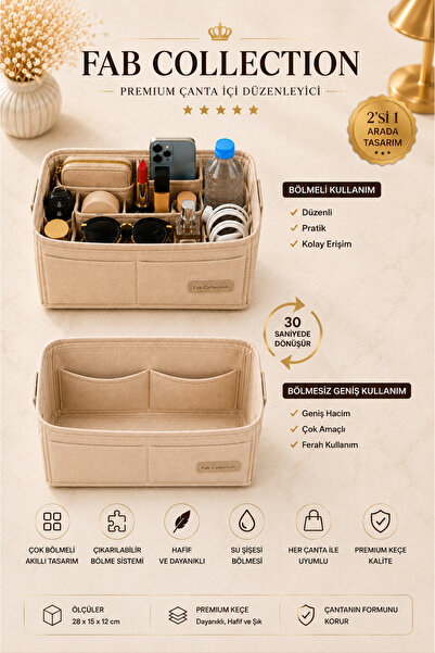 Ingora Wintage Çanta İçi Düzenleyici Organizer Longchamp Medium Çanta İçin Ta...