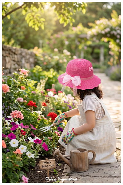 PIECE SIGNATURE Mercerized Hat for Girls (Ages 5-8) (Size 52 cm) (Adjustable ...