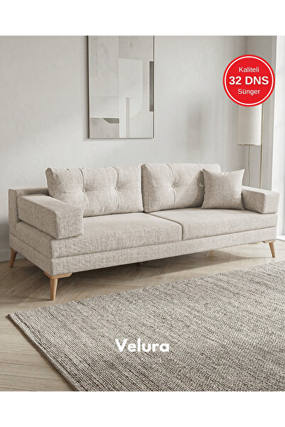 Velura Home & Living Zeri Modüler Koltuk & 3'lü Kanepe - Latte - 146