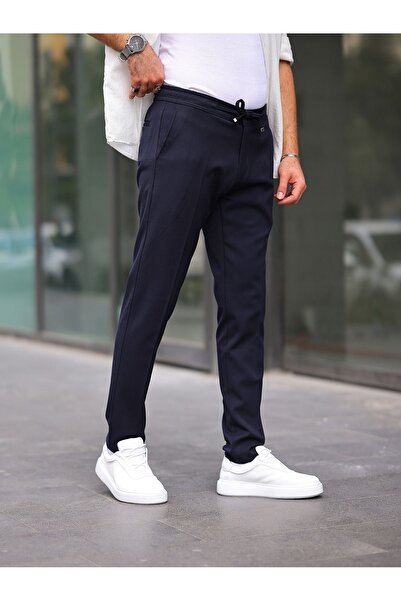 BASEL.CO Jogger din țesătură slim fit pentru bărbați cu lycra și talie elastică