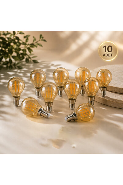 ORBUS PA45 Amber Cam Sarı Işık LED Ampul 4W E14 2700K 300 Lümen Filament