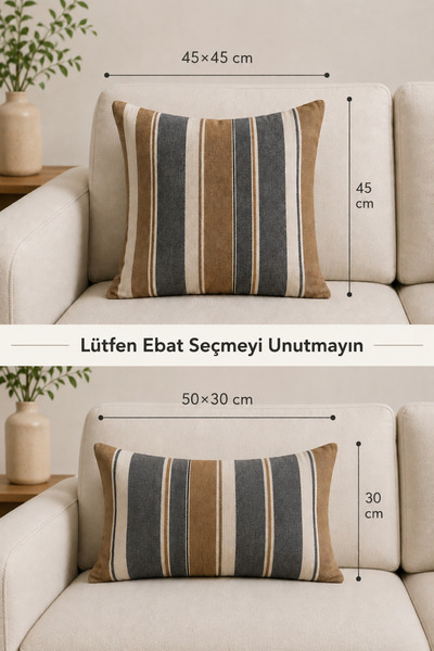 Senpai Wellsoft Dekoratif Kırlent Kılıfı 45x45 ve 30x50 Peluş Koltuk Kanepe Y...