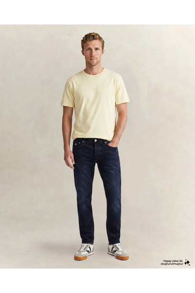 Gant Erkek Lacivert Regular Fit Logolu Jean