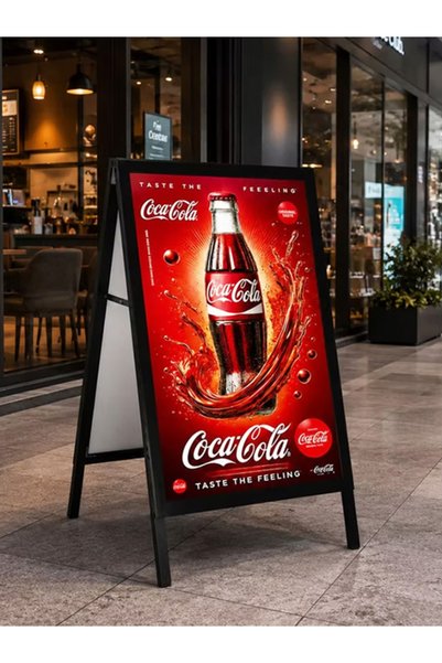 reklam etkisi A Pano Siyah Alüminyum Kaldırım Panosu B1 (70x100 cm) - İç Mekan Çift Taraflı 25mm Snap Frame