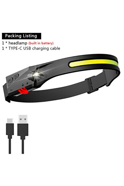 Choice6 Built-in Battery 1Pcs Sensor Headlamp LED Head Flashlight Rechargeabl...