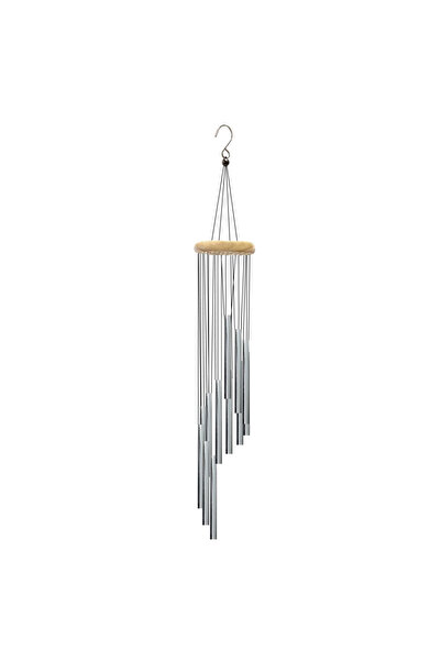 choice2 Sliver-white wood 1piece 12 Tubes Aluminum Alloy Wind Chimes with Hoo...