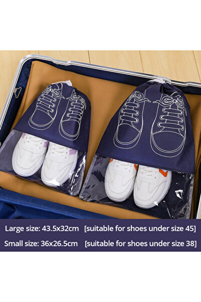 Choice 43.5x32cm Dark blue 5pcs 5pcs/set Shoe Storage Bag With Thickened Non-...