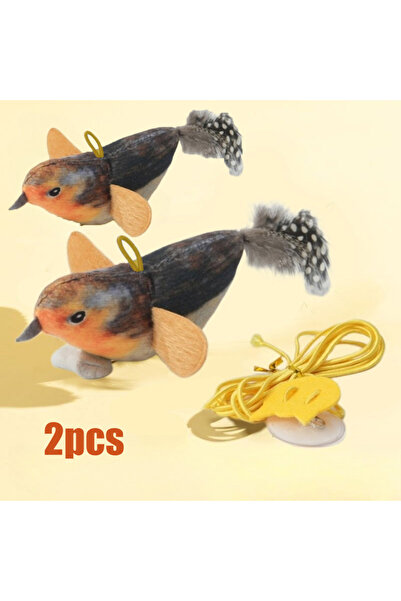 Choice3 Brown Set Indoor Interactive Birds Toy for Cat Chasing Teasing Toy So...