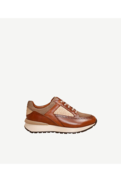 Yargıcı Leather Sneakers with Straw Detail