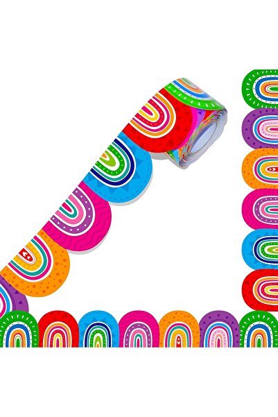 Choice 5.5cm x 10m 32.5 Feet Colorful Rainbow Bulletin Board Border,Classroom...