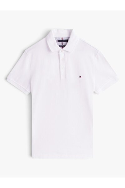 Tommy Hilfiger CORE 1985 SLIM POLO Erkek Beyaz T-Shirt - MW0MW17771