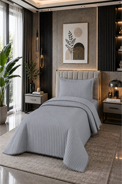 Bella Home Sofia Pompom Single Bedspread Set - 180X240 cm