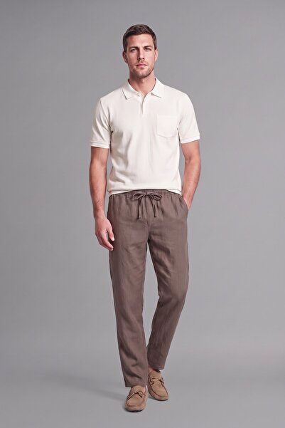 DeFacto 100% Cotton Regular Fit Waist Tie Pocket Trousers H8803Ax26Sm
