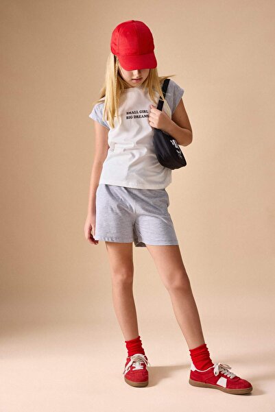 DeFacto Ribana 2-Piece Light Gray Melange Set for Girls I0044A826Hs