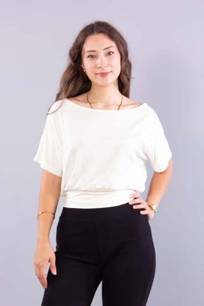 Mckanzie 6982 (N-2802) Boat Neck Short Sleeve Tunic Blouse