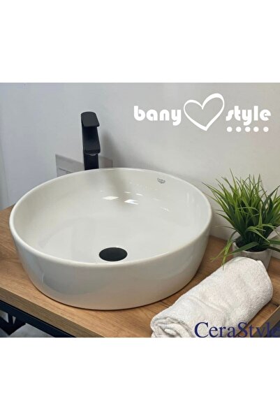 Turkuaz Cerastyle One Lavabo 46 Cm Yuvarlak Çanak Tezgah Üstü