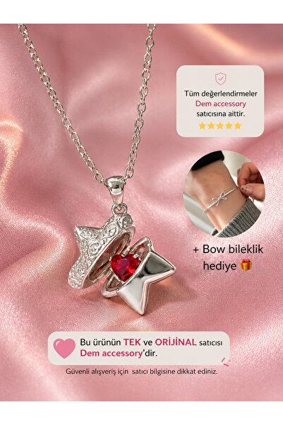 Dem Accessory Çelik | Love Locked Star Kolye