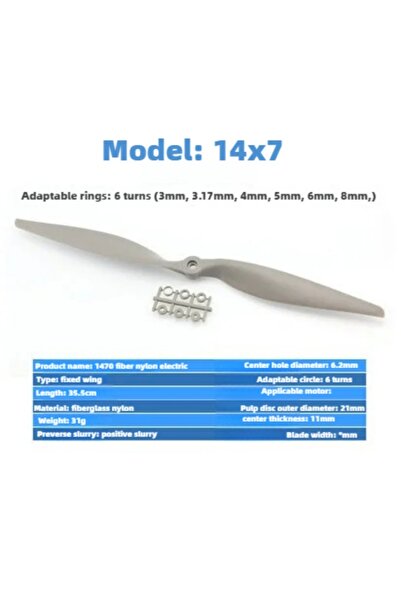 Choice7 مجموعة مراوح Gemfan الأصلية للتحكم عن بعد، مقاس 14×7، للطائرات النموذ...