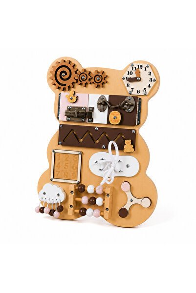 KRUZZEL Joc educativ Montessori Ursuleț, 10 activități, 39 x 29.7 x 9 cm, lem...