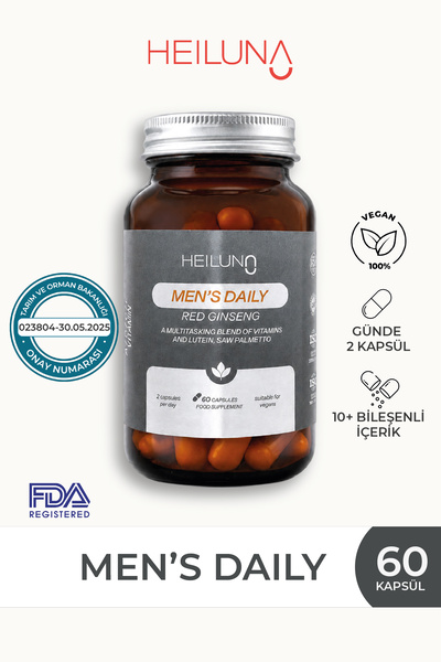 Heiluna Men’s Daily Multivitamin 60 Kapsül – Red Ginseng, Likopen & Saw Palmetto