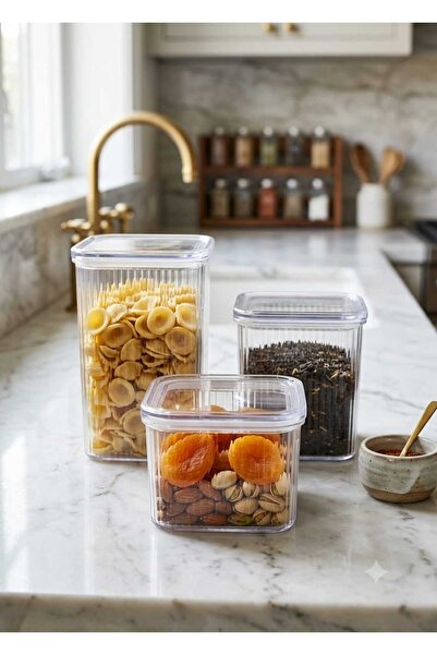 Ersam Food Container 3 Pieces 1300 Ml-900 Ml-600 ml