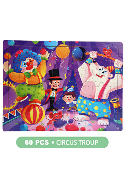 Choice5 GRAY 60PCS Wooden Jigsaw Color 3D Puzzle Cartoon Characters Animal Ea...