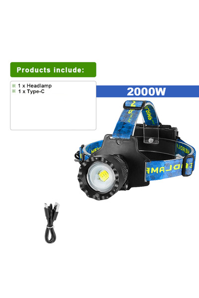 Choice A-No battery 120W Ultra Powerful LED Headlamps Super Bright White Lase...