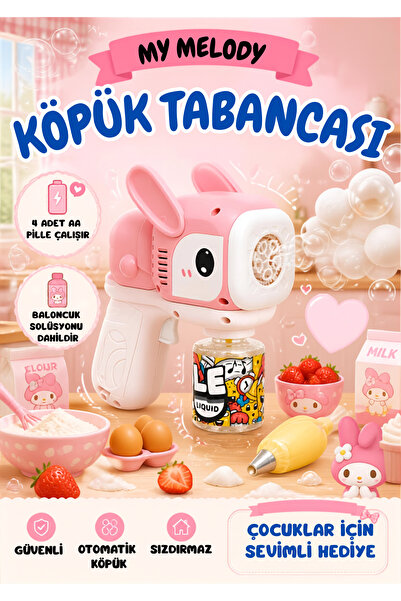 KentOyuncaK Melody Figürlü Solüsyonlu Köpük Tabancası - Pilli Otomatik Balonc...